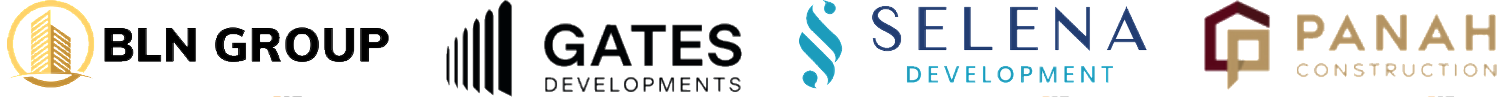 Partner Logos: BLN Group, Gates Developments, Selena Development, Panah Construction